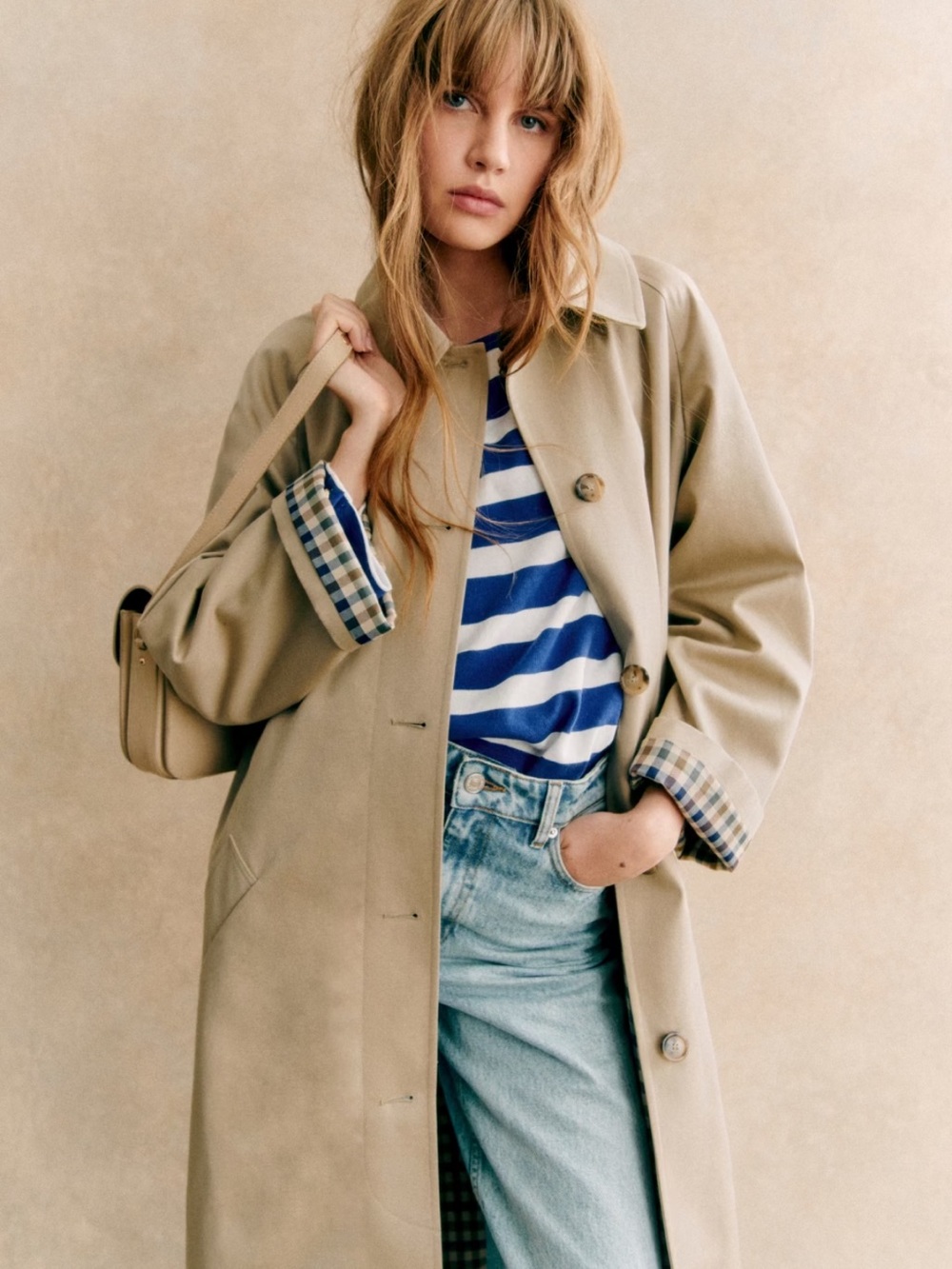 NWT Sezane Sue Mariniere in Maxi White/Blue Stripes, Size S
